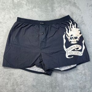 Harley Davidson Shorts Men's Large Navy Blue Stretch Boxer Briefs Comfy Cotton